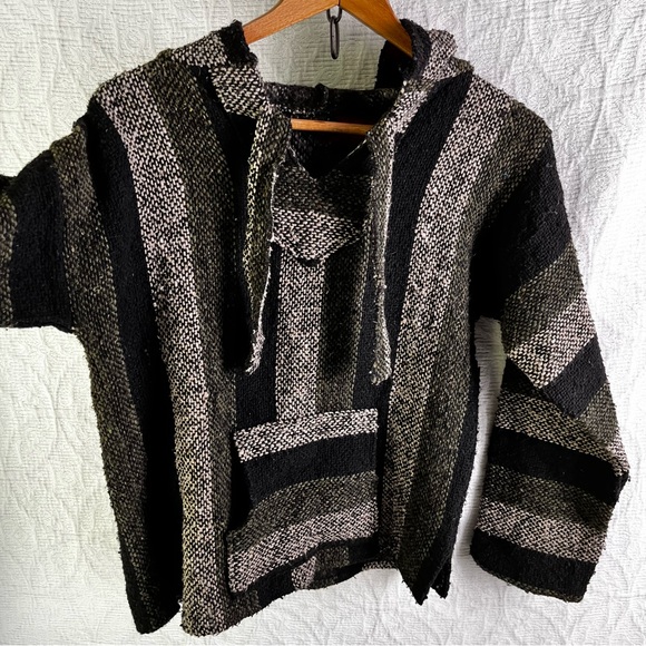 Serape hoodie blanket pullover drug rug womens small or childs large classic 90s - Picture 6 of 16